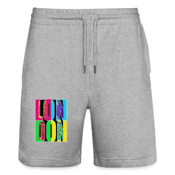 LONDON1999 - Stanley/Stella Unisex Bio Joggingshorts Trainer  - Grau meliert - Vorne - Nik (191cm) & Marisol (170cm)