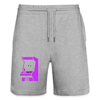  Spielautomat Arcade Silhouette - Stanley/Stella Unisex Bio Joggingshorts Trainer  - Grau meliert - Vorne - Nik (191cm) & Marisol (170cm)