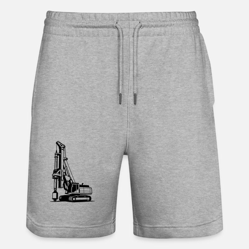 pile driver - Stanley/Stella Trainer Unisex Organic Jogging Shorts - heather grey