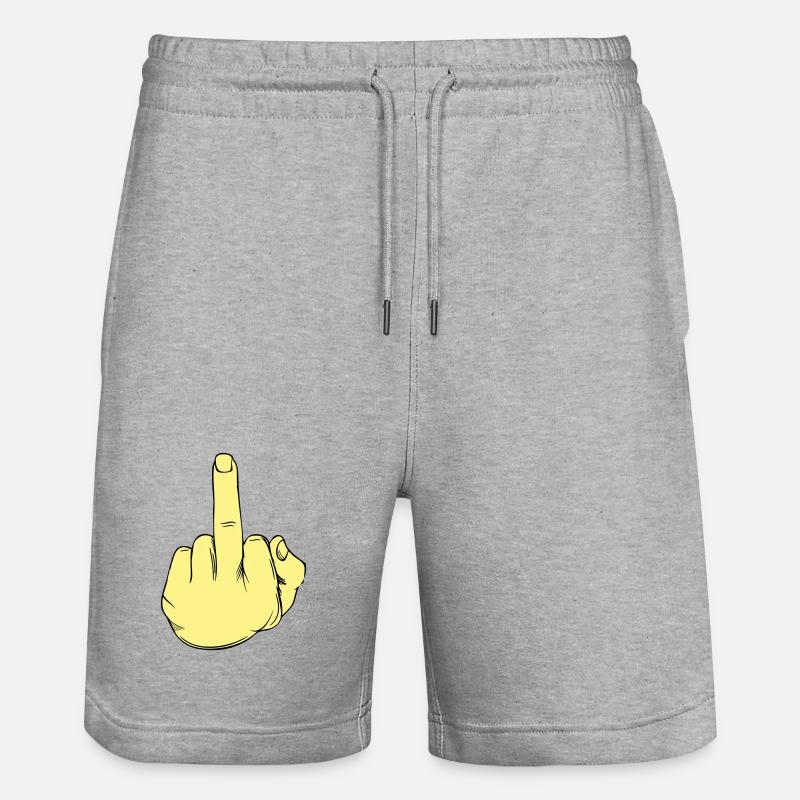 Illustration au doigt puant - Short de jogging bio TRAINER Stanley/Stella unisexe - gris chiné