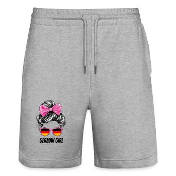 Germany Flag Flag Woman Sunglasses Fan - Stanley/Stella Trainer Unisex Organic Jogging Shorts - heather grey - Front - Nik (191cm) & Marisol (170cm)