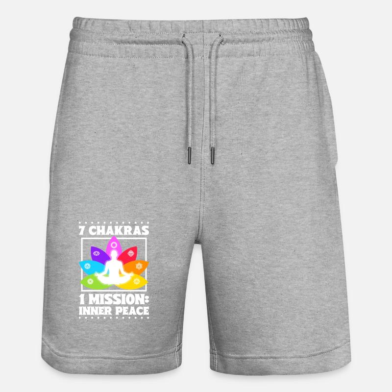 7 Chakras – Inner Peace - Stanley/Stella Trainer Unisex Organic Jogging Shorts - heather grey