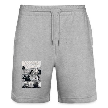 Horrorfilme und Komödie Nerd - Stanley/Stella Unisex Bio Joggingshorts Trainer  - Grau meliert - Vorne - Nik (191cm) & Marisol (170cm)