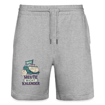 Heute nicht Kalender - Stanley/Stella Unisex Bio Joggingshorts Trainer  - Grau meliert - Vorne - Nik (191cm) & Marisol (170cm)