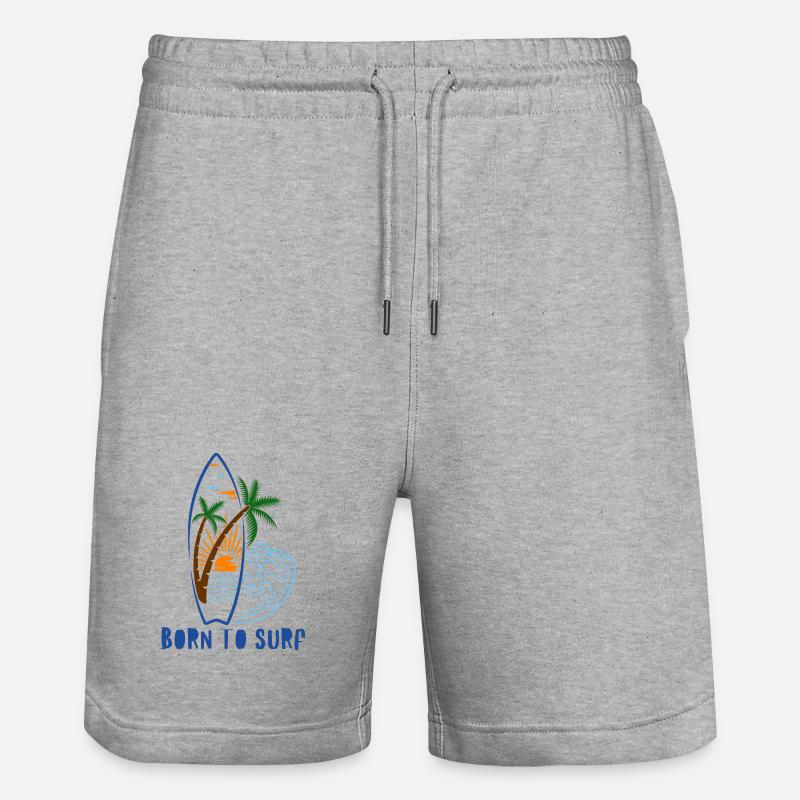 Né pour surfer – Palm Sunset - Short de jogging bio TRAINER Stanley/Stella unisexe - gris chiné