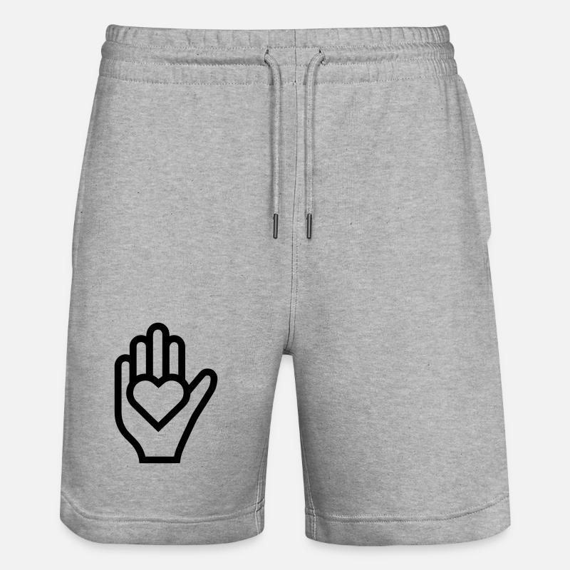 Main coeur - Short de jogging bio TRAINER Stanley/Stella unisexe - gris chiné