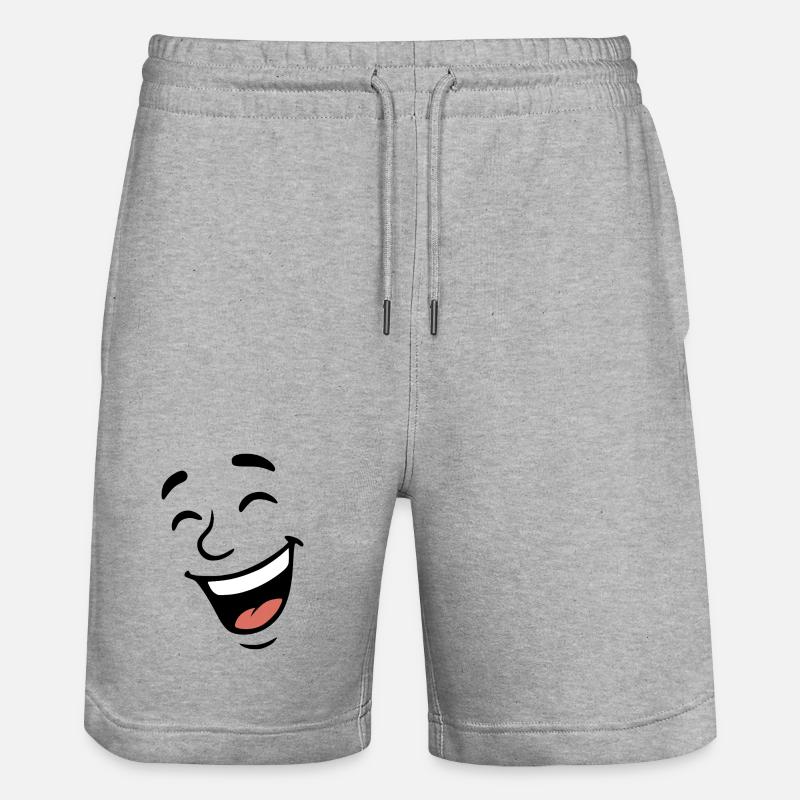 Face Laugh - Stanley/Stella Trainer Unisex Organic Jogging Shorts - heather grey