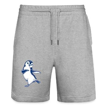 Cute dancing penguin for girls - Stanley/Stella Trainer Unisex Organic Jogging Shorts - heather grey - Front - Nik (191cm) & Marisol (170cm)