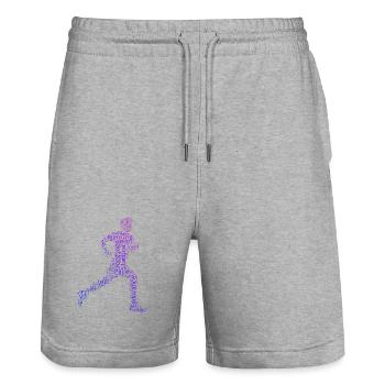 Geschenkidee für einen Running mit Running - Stanley/Stella Unisex Bio Joggingshorts Trainer  - Grau meliert - Vorne - Nik (191cm) & Marisol (170cm)