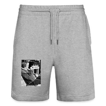 Tranquillité de rue en noir et blanc - Short de jogging bio TRAINER Stanley/Stella unisexe - gris chiné - Devant - Nik (191cm) & Marisol (170cm)