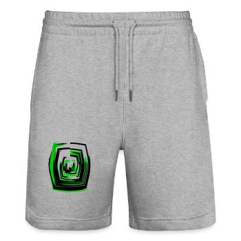 Neonspirale Grün - Stanley/Stella Unisex Bio Joggingshorts Trainer  - Grau meliert - Vorne - Nik (191cm) & Marisol (170cm)