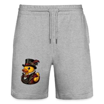 Victorian duck cavalier duck - Stanley/Stella Trainer Unisex Organic Jogging Shorts - heather grey - Front - Nik (191cm) & Marisol (170cm)