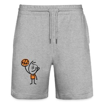 Basketball Basketballer - Stanley/Stella Unisex Bio Joggingshorts Trainer  - Grau meliert - Vorne - Nik (191cm) & Marisol (170cm)