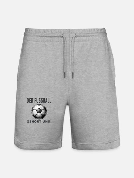 Der Fussball gehört uns - Stanley/Stella Unisex Bio Joggingshorts Trainer  - Grau meliert