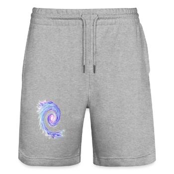 Pastel Swirl Spiral - Stanley/Stella Trainer Unisex Organic Jogging Shorts - heather grey - Front - Nik (191cm) & Marisol (170cm)