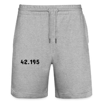 42.195 - Marathon - Stanley/Stella Trainer Unisex Organic Jogging Shorts - heather grey - Front - Nik (191cm) & Marisol (170cm)