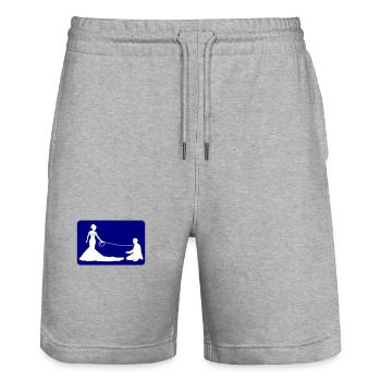 Hochzeit Brautpaar Leine - Stanley/Stella Unisex Bio Joggingshorts Trainer  - Grau meliert - Vorne - Nik (191cm) & Marisol (170cm)