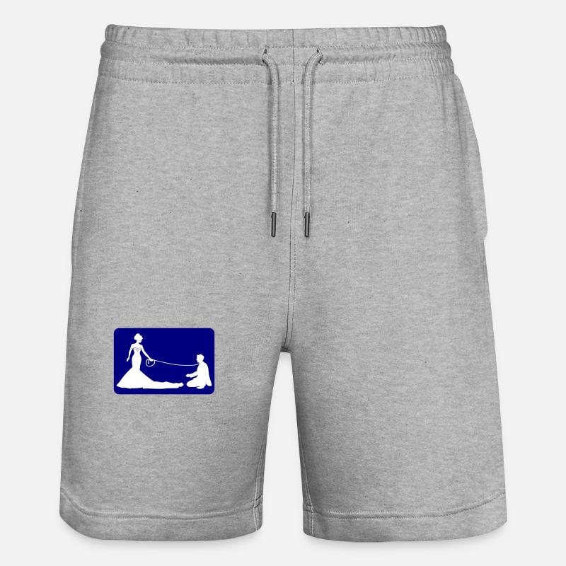 Mariage Marié Linge de maison - Short de jogging bio TRAINER Stanley/Stella unisexe - gris chiné