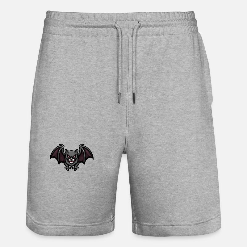 Fledermaus Halloween Comic Blutsauger - Stanley/Stella Unisex Bio Joggingshorts Trainer  - Grau meliert