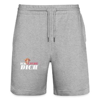 Ich Liebe Dich Amor - Stanley/Stella Unisex Bio Joggingshorts Trainer  - Grau meliert - Vorne - Nik (191cm) & Marisol (170cm)
