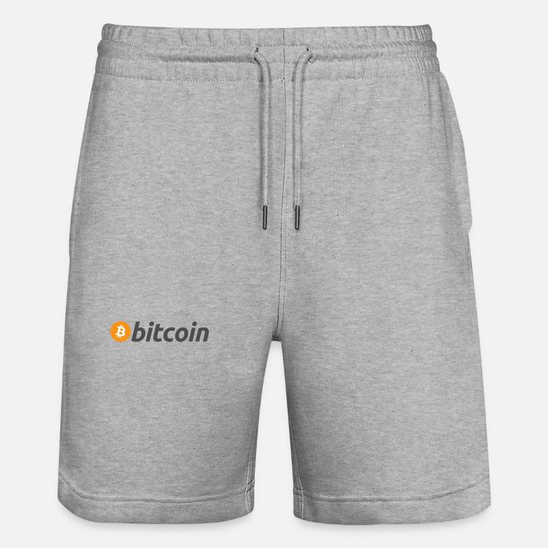 Bitcoin - Stanley/Stella Trainer Unisex Organic Jogging Shorts - heather grey