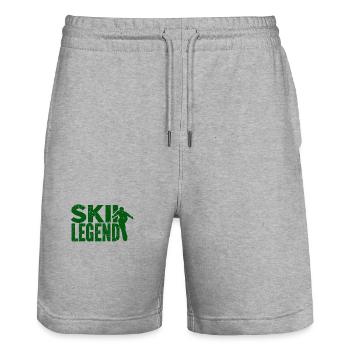 Skiing Snowboard Mountains Holiday Snow Freestyle - Stanley/Stella Trainer Unisex Organic Jogging Shorts - heather grey - Front - Nik (191cm) & Marisol (170cm)