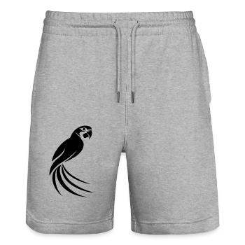 Papagei Vogel - Stanley/Stella Unisex Bio Joggingshorts Trainer  - Grau meliert - Vorne - Nik (191cm) & Marisol (170cm)