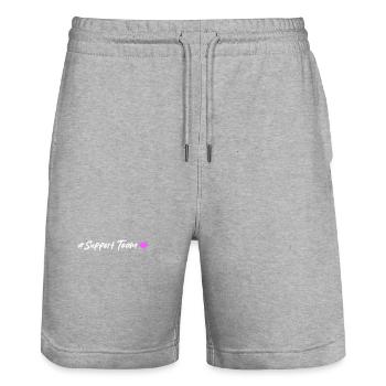 Support Team Herz - Stanley/Stella Unisex Bio Joggingshorts Trainer  - Grau meliert - Vorne - Nik (191cm) & Marisol (170cm)