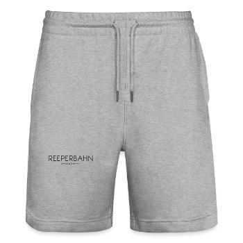 Reeperbahn, Hamburg, St. Pauli, Sinful Mile - Stanley/Stella Trainer Unisex Organic Jogging Shorts - heather grey - Front - Nik (191cm) & Marisol (170cm)