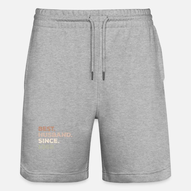 Bester Ehemann seit 1968 Jubiläumsgeschenk - Stanley/Stella Unisex Bio Joggingshorts Trainer  - Grau meliert