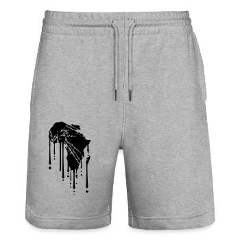 graffiti tropfen afrika erde kontinent planet land - Stanley/Stella Unisex Bio Joggingshorts Trainer  - Grau meliert - Vorne - Nik (191cm) & Marisol (170cm)