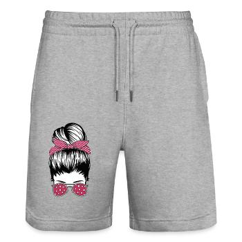 Rétro Rockabilly Girl Cadeau - Short de jogging bio TRAINER Stanley/Stella unisexe - gris chiné - Devant - Nik (191cm) & Marisol (170cm)
