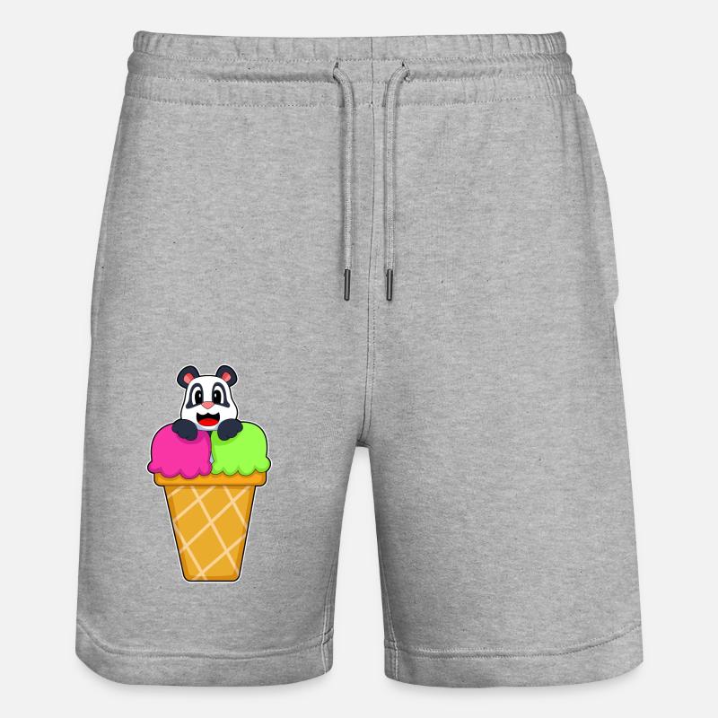 Crème glacée Panda Waffle - Short de jogging bio TRAINER Stanley/Stella unisexe - gris chiné