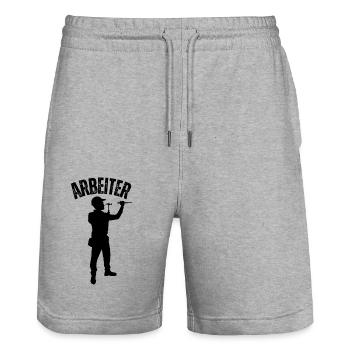 Arbeiter - Stanley/Stella Unisex Bio Joggingshorts Trainer  - Grau meliert - Vorne - Nik (191cm) & Marisol (170cm)