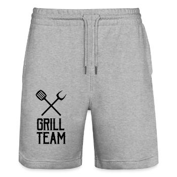 grill team - Stanley/Stella Unisex Bio Joggingshorts Trainer  - Grau meliert - Vorne - Nik (191cm) & Marisol (170cm)