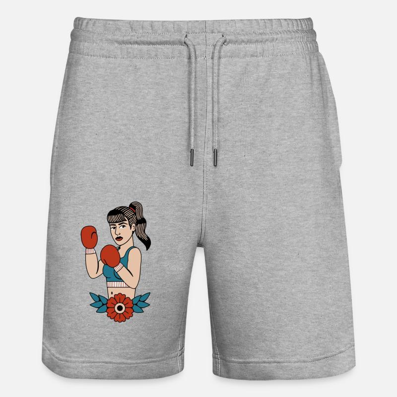 Boxer à fleur - Short de jogging bio TRAINER Stanley/Stella unisexe - gris chiné