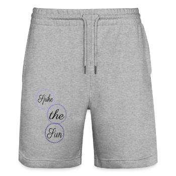 Beach Volleyball Sunlight Gift Ball Game Statement - Stanley/Stella Trainer Unisex Organic Jogging Shorts - heather grey - Front - Nik (191cm) & Marisol (170cm)