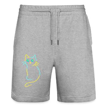Bébé Kawaii Chat Chats Animaux Enfants Bébé - Short de jogging bio TRAINER Stanley/Stella unisexe - gris chiné - Devant - Nik (191cm) & Marisol (170cm)