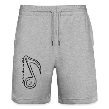 I'm faster than you think - Stanley/Stella Unisex Bio Joggingshorts Trainer  - Grau meliert - Vorne - Nik (191cm) & Marisol (170cm)