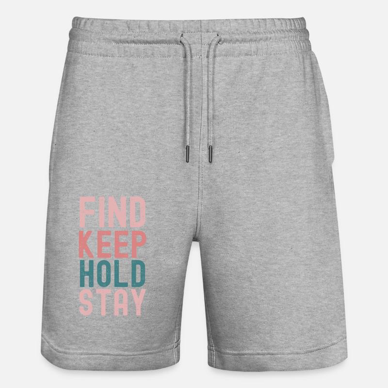 "Philosophie der Permanenz" - Stanley/Stella Unisex Bio Joggingshorts Trainer  - Grau meliert