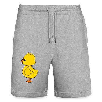 Cute baby duck character 3 - Stanley/Stella Trainer Unisex Organic Jogging Shorts - heather grey - Front - Nik (191cm) & Marisol (170cm)