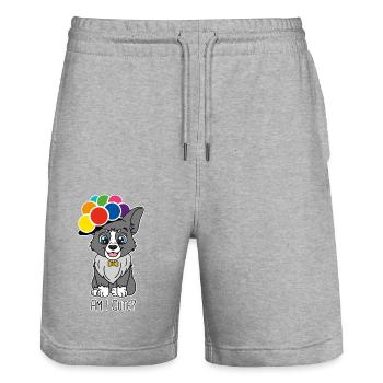 Hund - Stanley/Stella Unisex Bio Joggingshorts Trainer  - Grau meliert - Vorne - Nik (191cm) & Marisol (170cm)