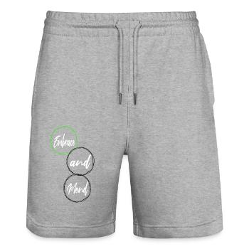 supportive relationships support healing sayings - Stanley/Stella Trainer Unisex Organic Jogging Shorts - heather grey - Front - Nik (191cm) & Marisol (170cm)