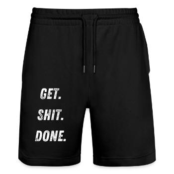 Get.Shit.Done. - Stanley/Stella Unisex Bio Joggingshorts Trainer  - Schwarz - Vorne - Nik (191cm) & Marisol (170cm)