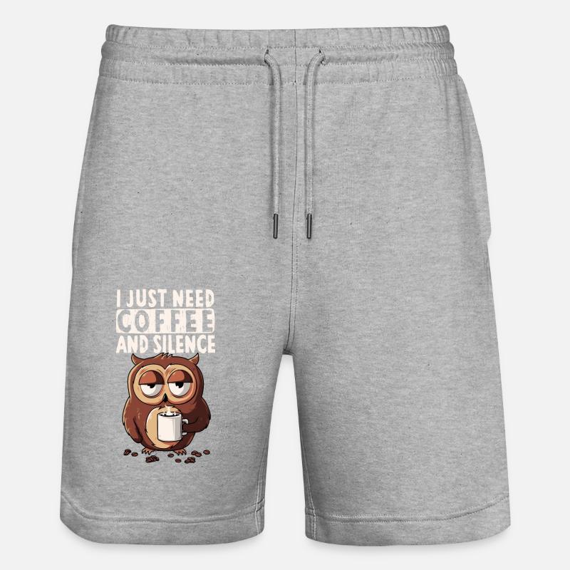 Café et silence - Short de jogging bio TRAINER Stanley/Stella unisexe - gris chiné