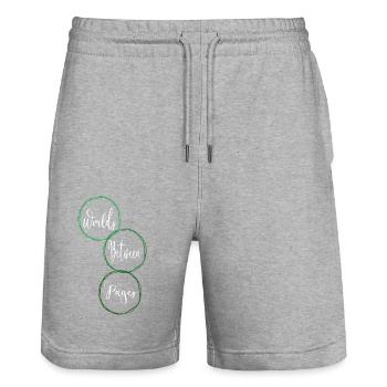 Escaping Routine Fun Awesome Birthday - Stanley/Stella Trainer Unisex Organic Jogging Shorts - heather grey - Front - Nik (191cm) & Marisol (170cm)