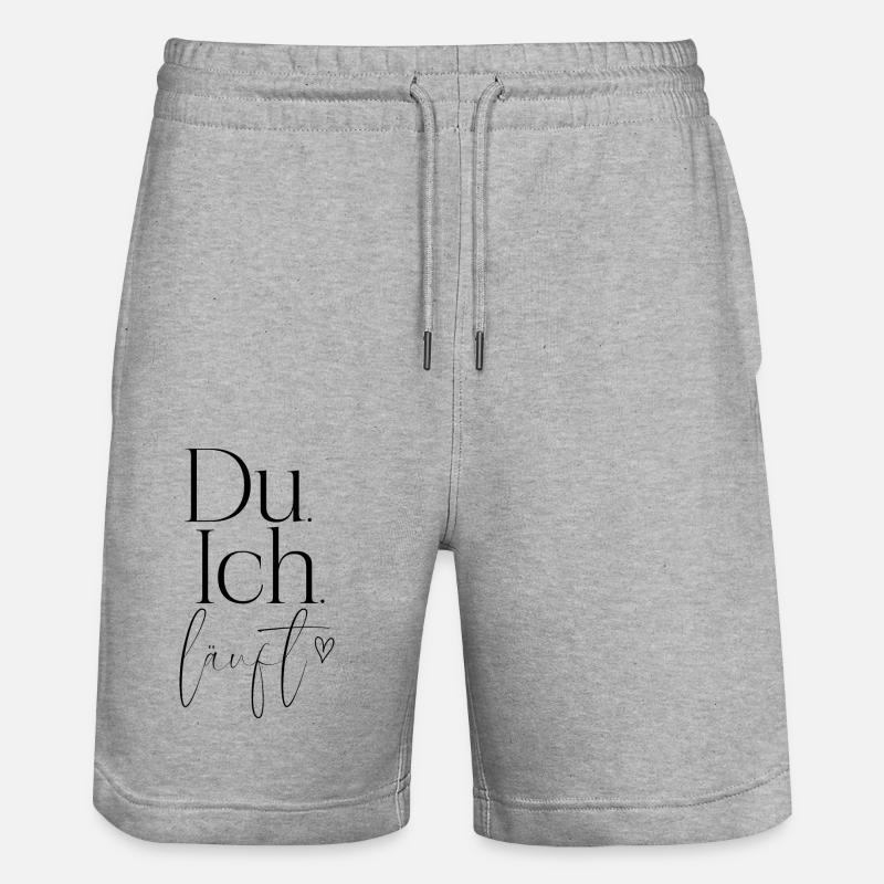 Du ich läuft - Stanley/Stella Unisex Bio Joggingshorts Trainer  - Grau meliert