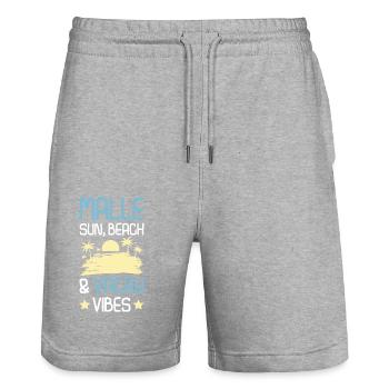 Malle Summer Dicton - Short de jogging bio TRAINER Stanley/Stella unisexe - gris chiné - Devant - Nik (191cm) & Marisol (170cm)