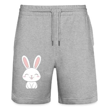 Little Baby Bunny - Stanley/Stella Trainer Unisex Organic Jogging Shorts - heather grey - Front - Nik (191cm) & Marisol (170cm)