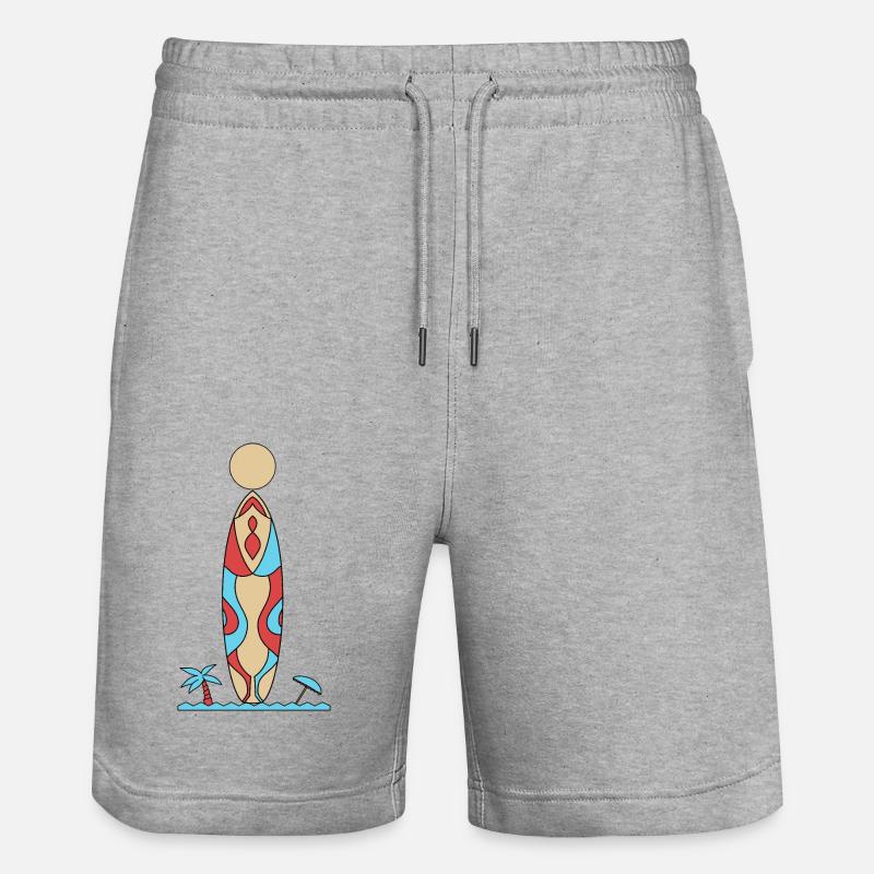 Surf,soleil et océan - Short de jogging bio TRAINER Stanley/Stella unisexe - gris chiné